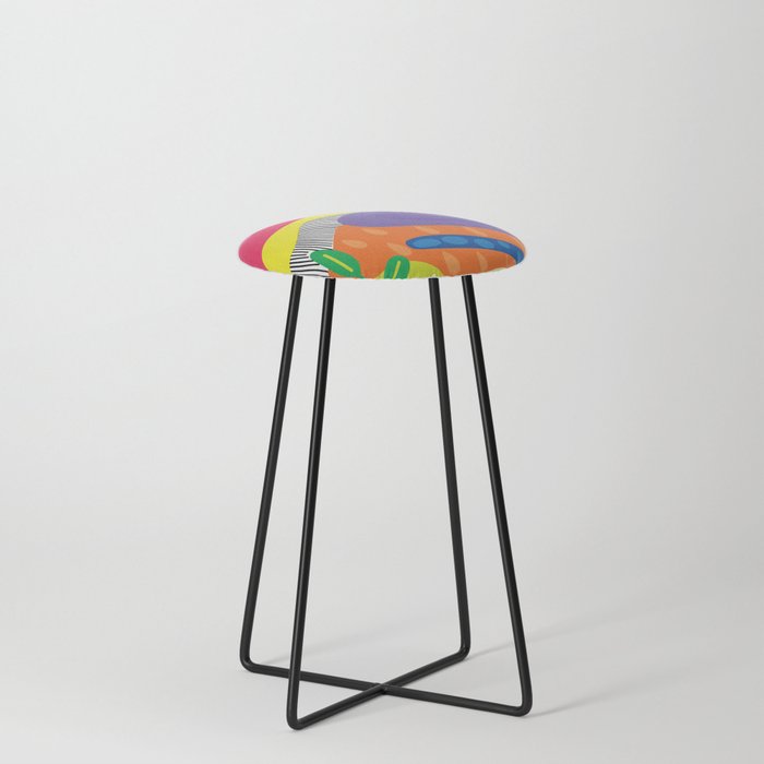 Colourful Patchwork Counter Stool