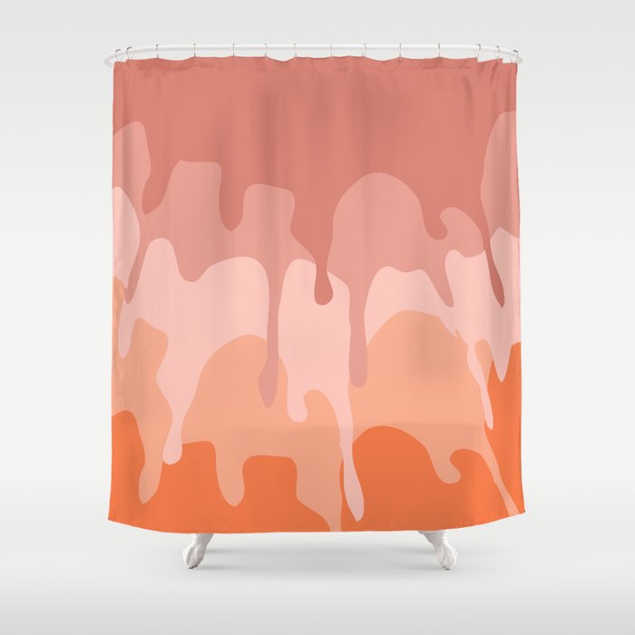 Pink and orange splatters Shower Curtain
