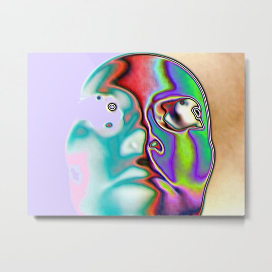Abstract Face Metal Print
