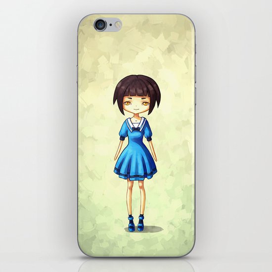 Girl in Blue iPhone & iPod Skin