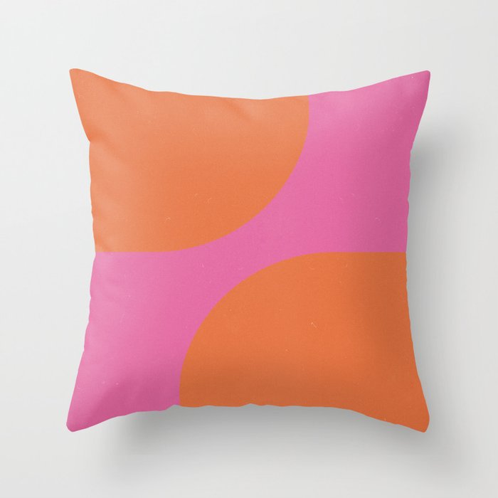 Bold Tropical Hot Pink + Orange Arch Figures Throw Pillow