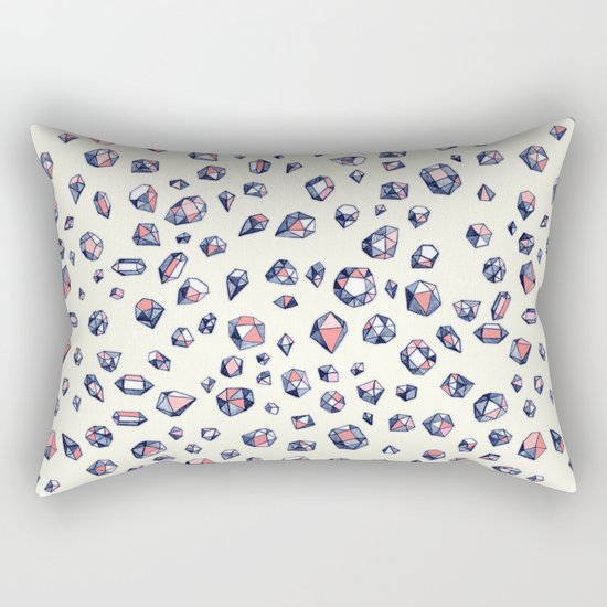Navy & Coral Crystals Rectangular Pillow