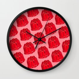 Red Jello Mold Pattern - Pink Wall Clock