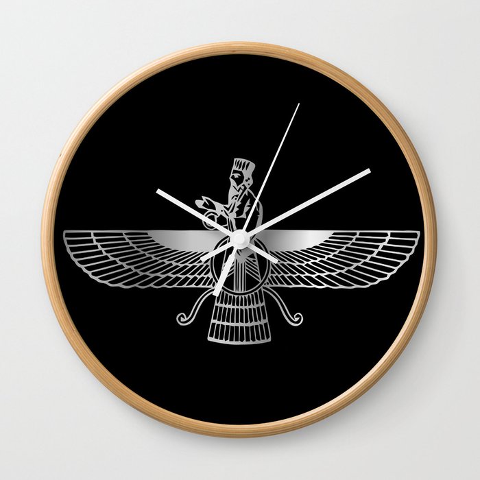 Faravahar- Symbol of Zoroastrianism Religion Wall Clock