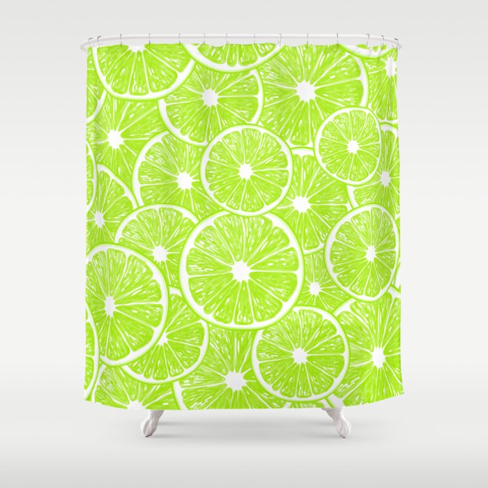 Lime slices pattern Shower Curtain