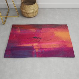 abstract silhouettes i the city Rug