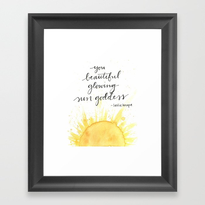 you beautiful glowing sun goddess Framed Art Print