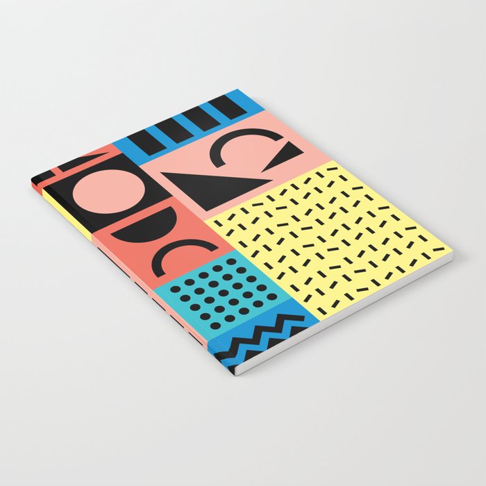Neo Memphis Pattern 1 - Abstract Geometric / 80s-90s Retro Notebook