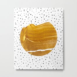 Stay Gold | Abstract Geometric Painting | Polka Dots Quirky Eclectic | Modern Boho Luxe Metal Print