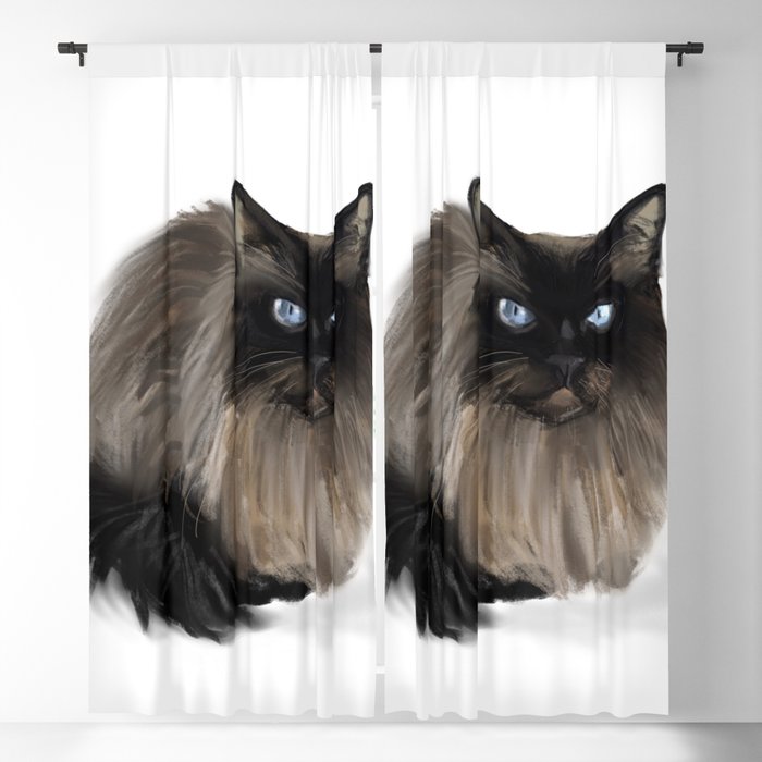 Neva Masquerade Cat With Blue Eyes Blackout Curtain By Meakm