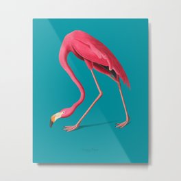 Vintage Pink Flamingo  Metal Print