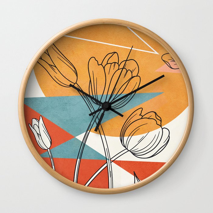 Vibrant Flower Design 1 Wall Clock