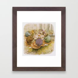 Toad Tea Party Cottage Core by Beatrix Potter Nature Cute Framed Art Print