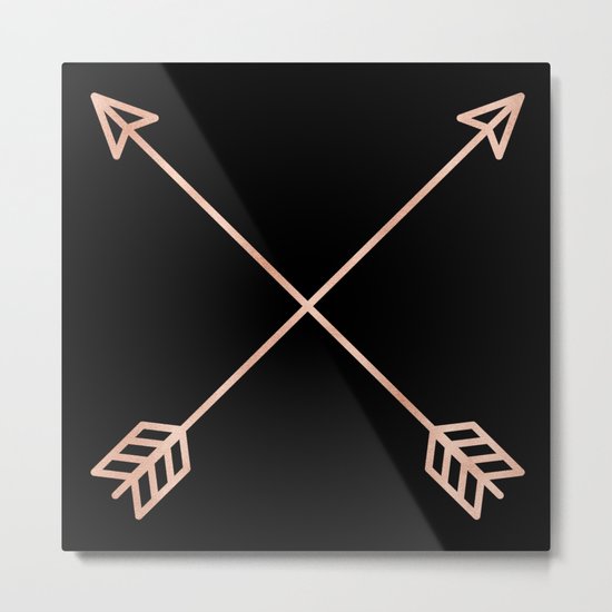Adventure Rose Gold Arrows Metal Print
