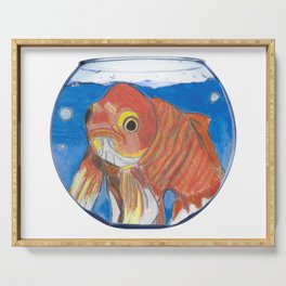 Gertrude the Goldfish in a Fishbowl  Serving Tray