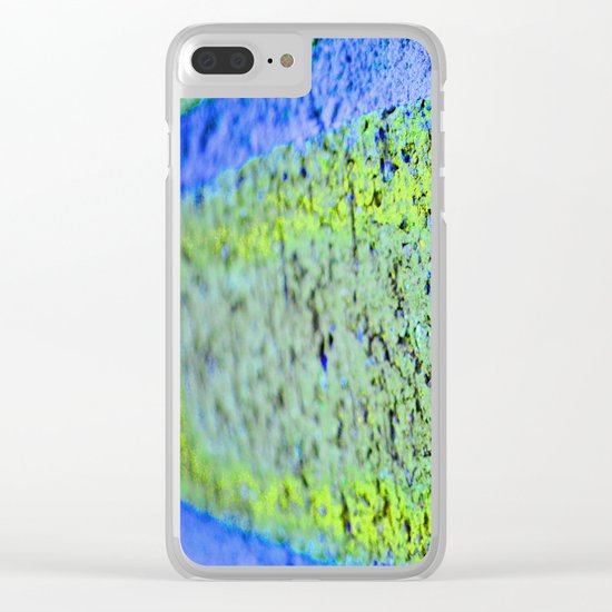 Neon Blue Brick Abstract Clear iPhone Case