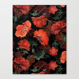 Jan Davidsz. de Heem Vintage Summer Poppies Flowers Night Botanical Garden Canvas Print