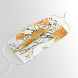 California Poppies - Watercolor Painting Face Mask