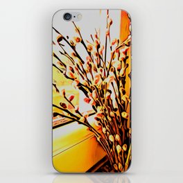 Goat willow at window iPhone Skin