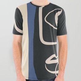 Abstract Face Line Art 09 All Over Graphic Tee