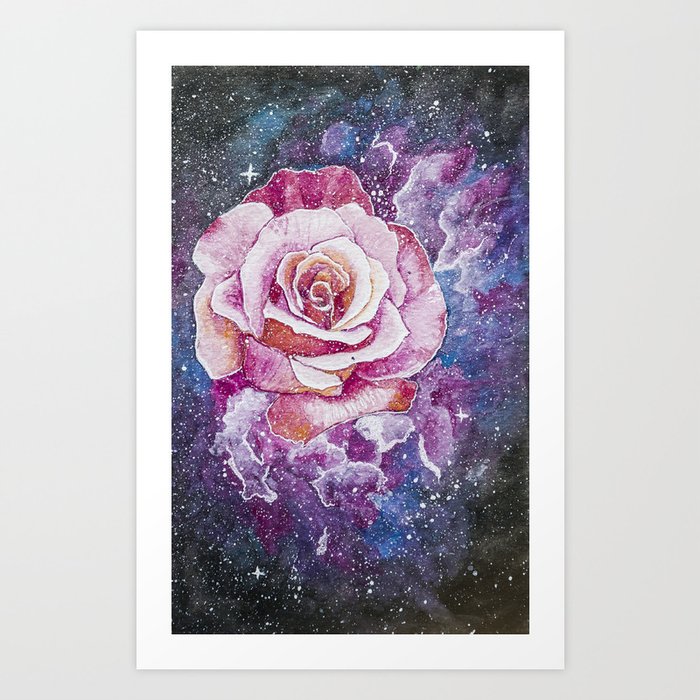 Galaxy Rose Art Print