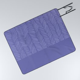 Very Peri 2022 Color Of The Year Violet Blue Periwinkle Herringbone Picnic Blanket