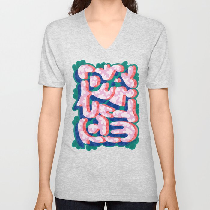 DANCE Slogan | Handlettered Text  V Neck T Shirt