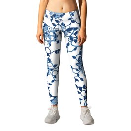 Chinoiserie ivy flower with vines Leggings