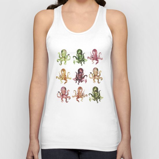 9 octopuses Unisex Tank Top
