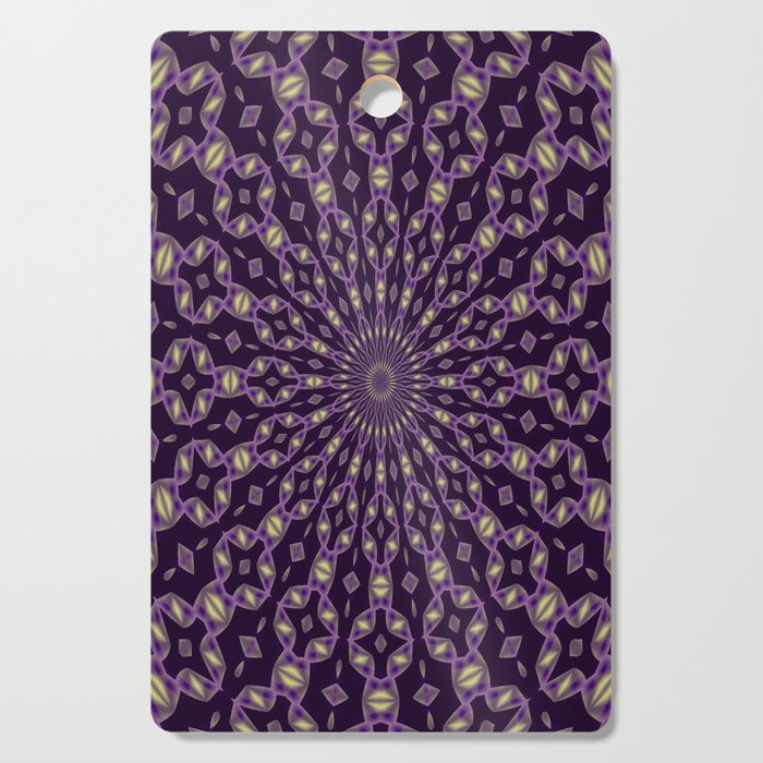 Radial Pattern In Violet and Yellow Cutting Board