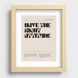 Have The Right Attitude Motivational Words Recessed Framed Print