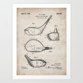 Golf Driver Patent - Golf Art - Antique Art Print