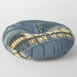 Monumental city at night Floor Pillow