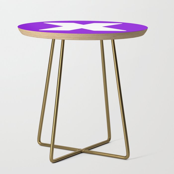 X (White & Violet Letter) Side Table