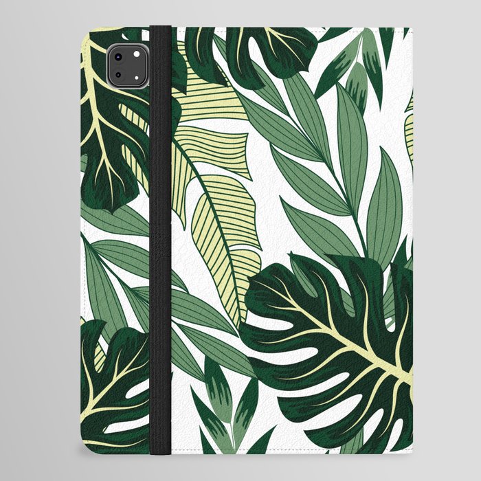 Forest Green Tropical Resort Monstera Plants iPad Folio Case