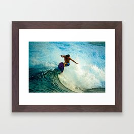 Surfer's Flow Framed Art Print | India, Ocean, Action, Digital, Color, Surf, Surfer, Nature, Wave, Photo 