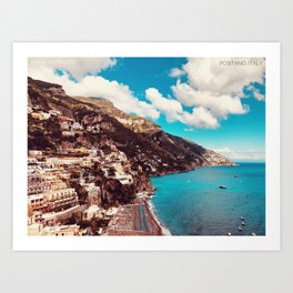 The Technicolor Coast of Positano Art Print