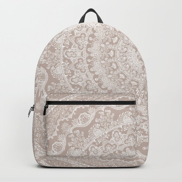 Floral dreams mandala taupe Backpack