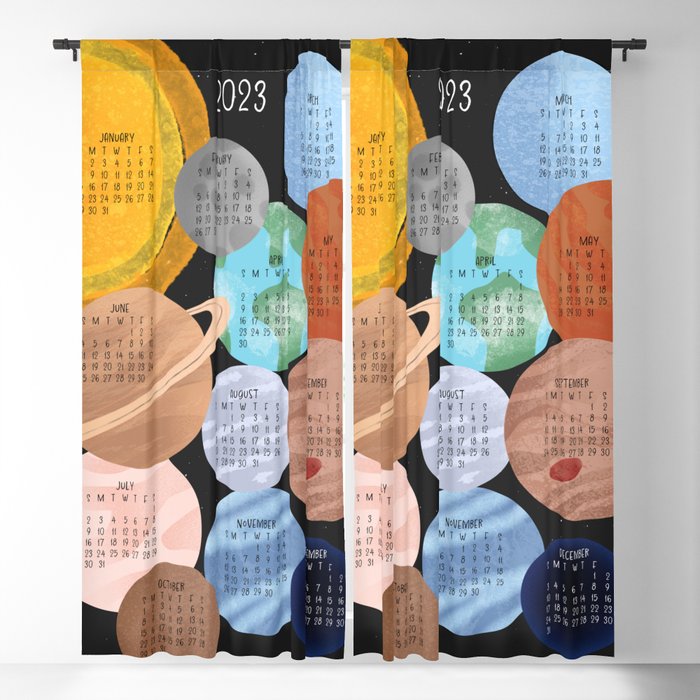 2023 Space Calendar Blackout Curtain