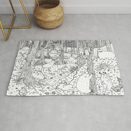 Diurnal Animals of the Forest Rug