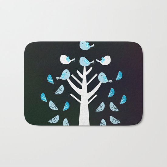 Birds in a tree Bath Mat