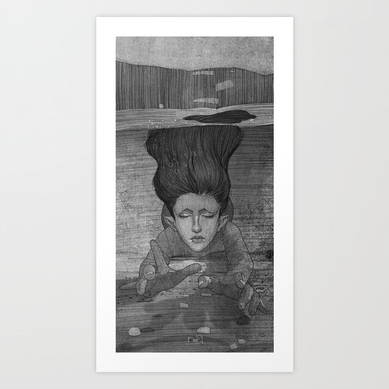 Sea Lady illustration Art Print