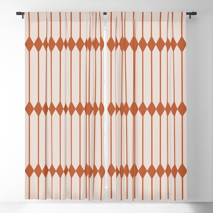Minimal Geometric Pattern - Coral Blackout Curtain