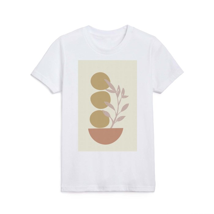Desert Botanicals and Organic Shapes in Terracotta, Gold, and Blush Kids T Shirt
