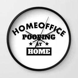 Homeoffice Pooping at Home Wall Clock | Workplace, Occupation, Colleague, Home, Homeoffice, Office, Job, At, Funny, Co Worker 