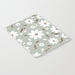 Flowers and leafs light Green  Notebook