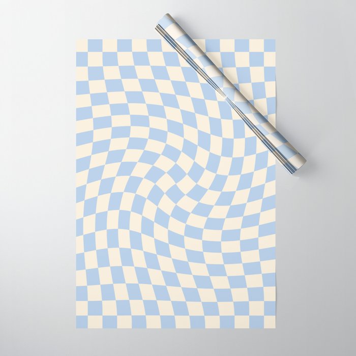Check II - Baby Blue Twist — Checkerboard Print Wrapping Paper