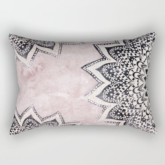 ROSE BOHO NIGHTS MANDALAS Rectangular Pillow