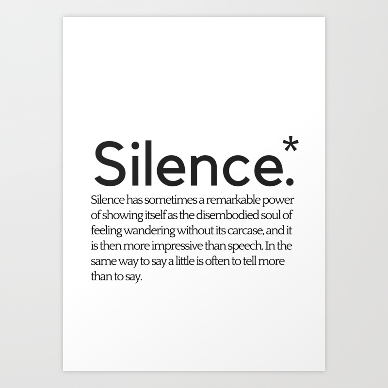 Silence Thomas Hardy Book Quote Print Wall Art Minimalist Print Inspiring Quote Print Art Print By Literarture Society6