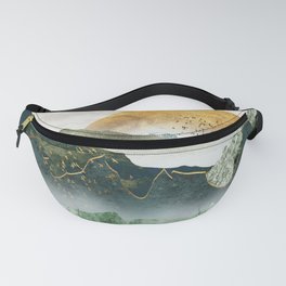 The green golden mountains by sunset Fanny Pack